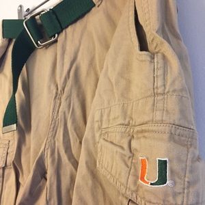 University of Miami Cargo Shorts with belt